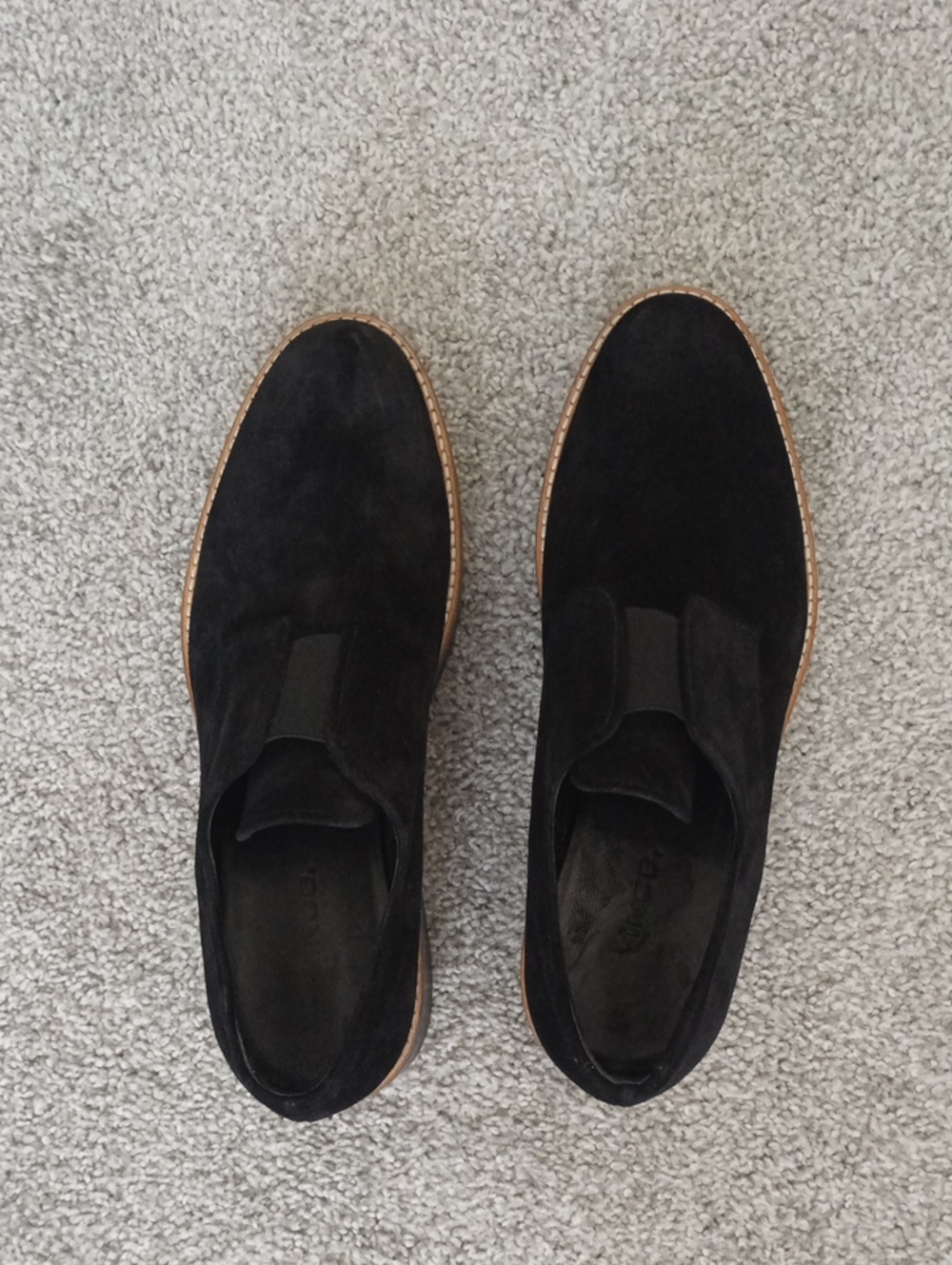 VINCE Black Suede Loafers Size 7 - Picture 9 of 9